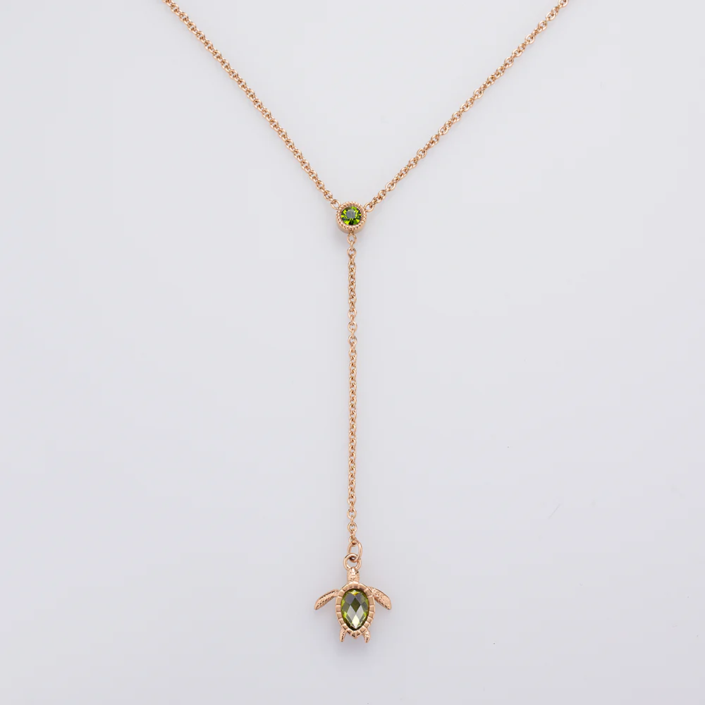 Turtle Y Halskette Roségold
