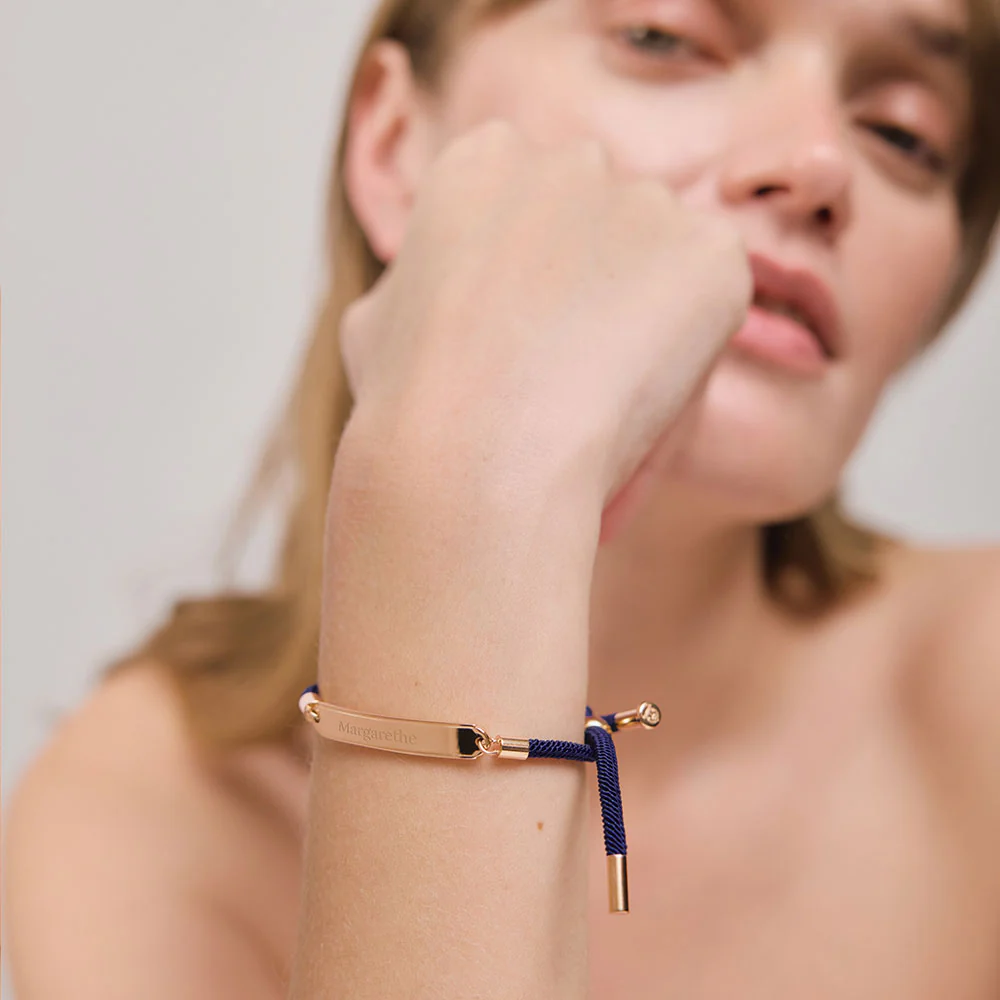 Vitamin Sea Gravur Armband Roségold Marineblau - Image 4