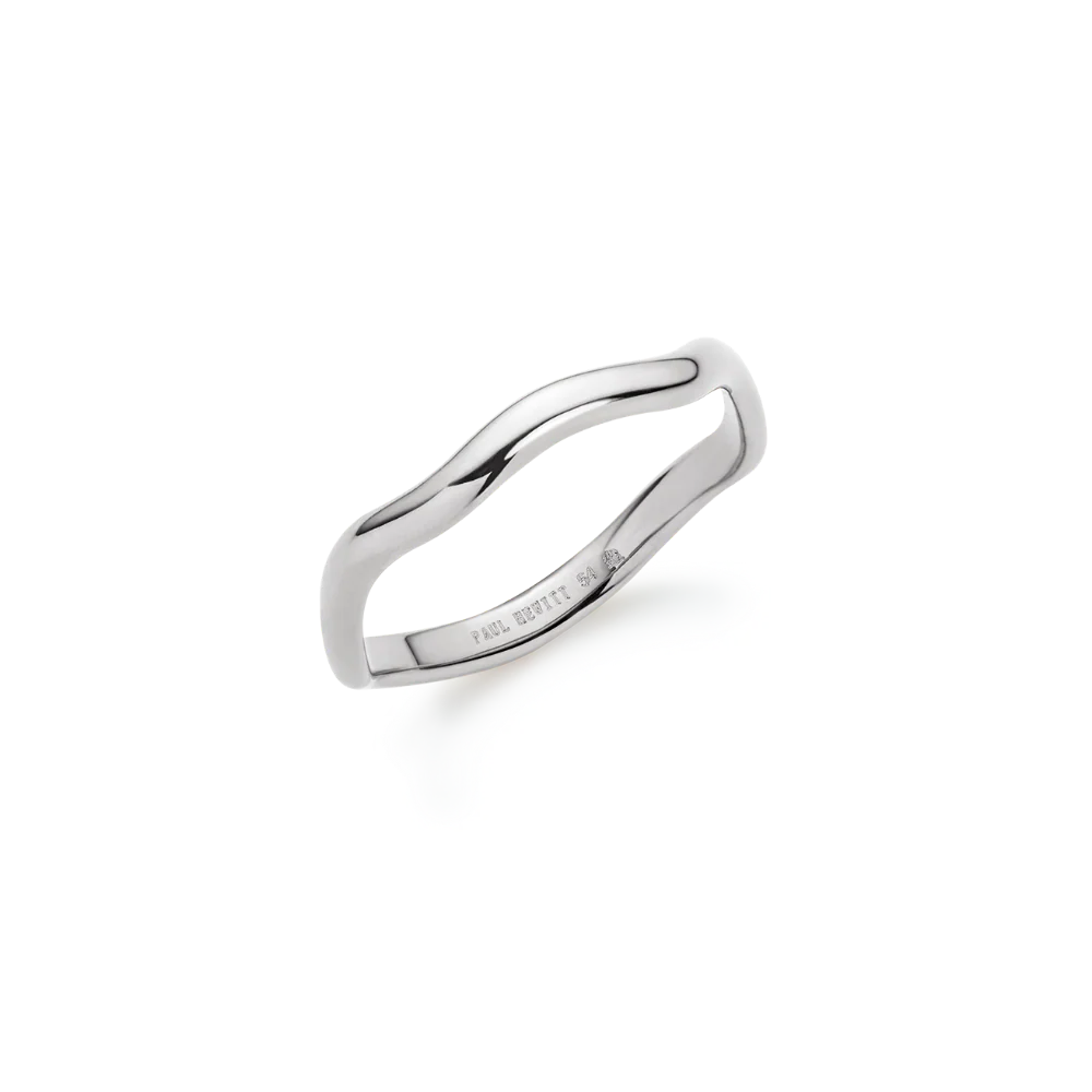 Waves Mono Ring Silber