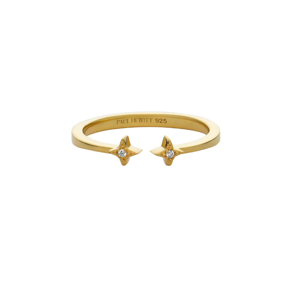 Windrose Open Stars Ring Gold