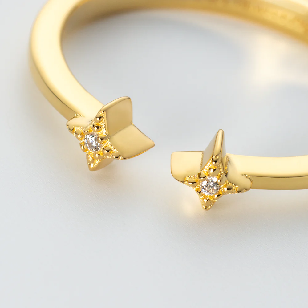 Windrose Open Stars Ring Gold - Image 3
